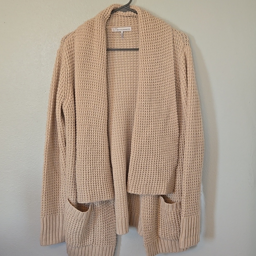 French Connection | Tan Knit Sweater Cardigan Size Large